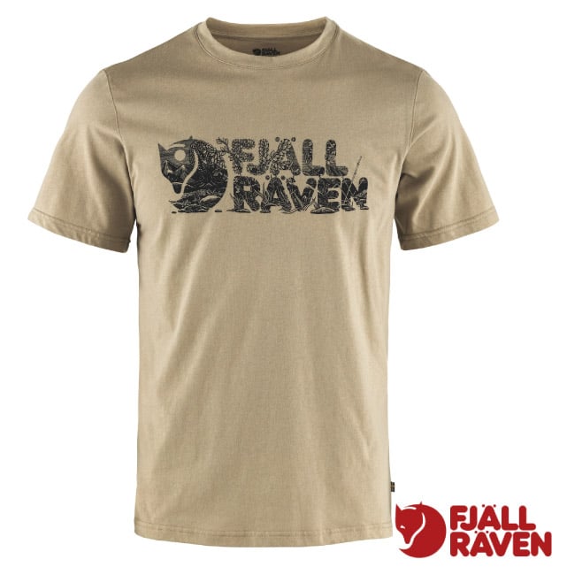 【Fjallraven 小狐狸】男 Lush Logo 機能耐用有機棉混紡短袖排汗衣/12600219-118 化石✿30E010